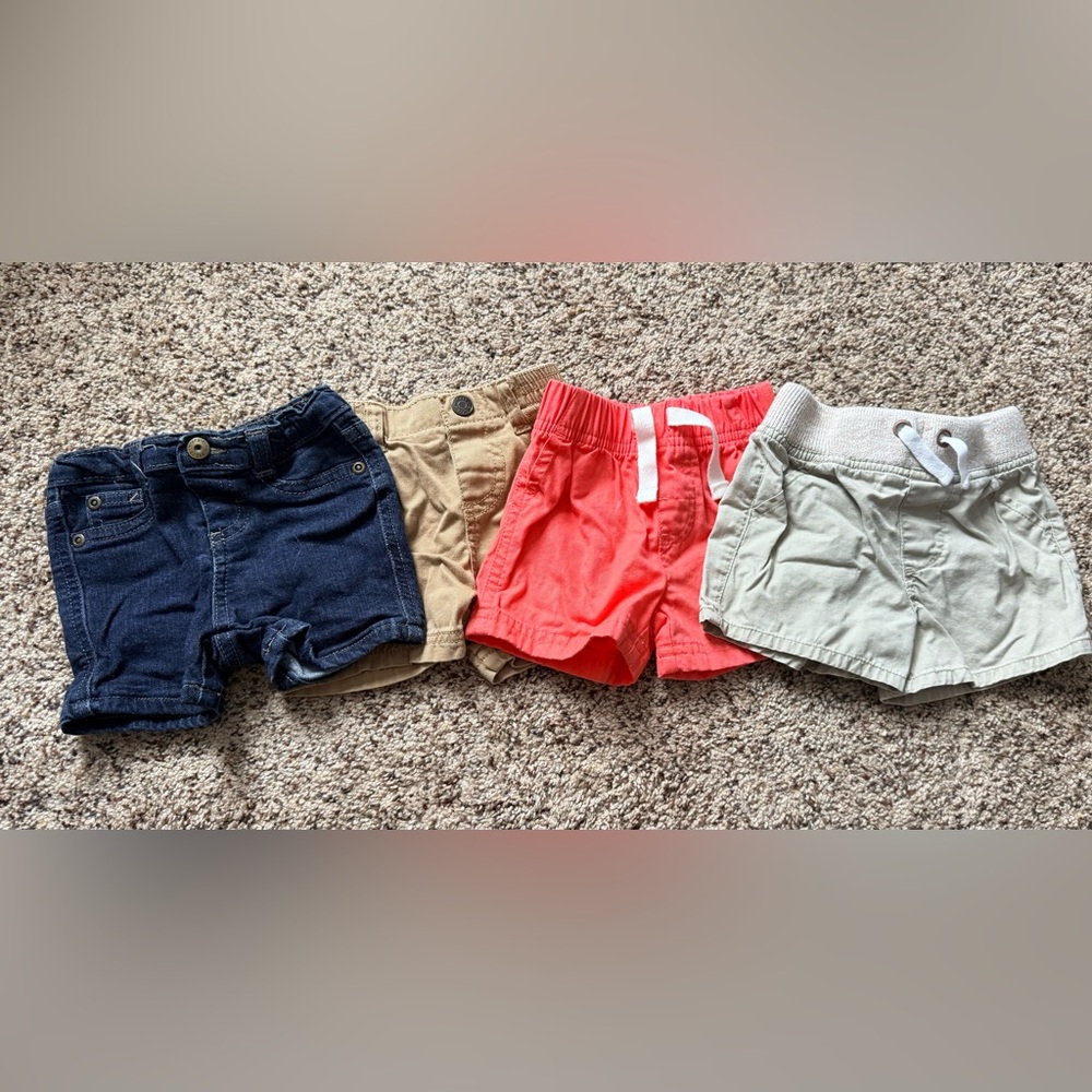 Baby Boy Multi-Color Shorts Set 0-3 Months